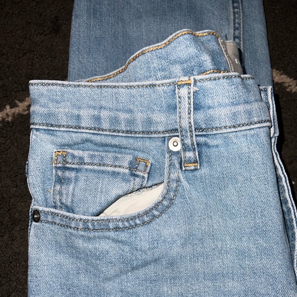 Everlane Light Wash Raw Hem High Rise Blue Jeans Size 29 - Picture 2 of 7